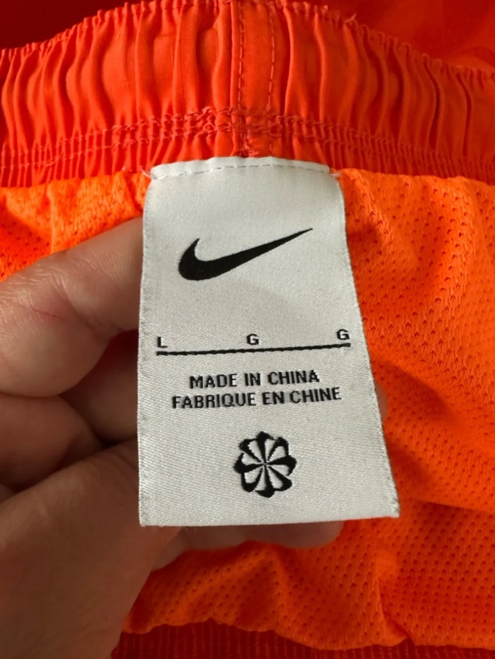 Nike Swim Men’s Large Orange & Gray Swim Trunks Lined Board Shorts Quick Dry
